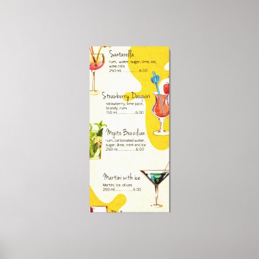 Menu Drinken Canvas Afdruk (Voorkant)