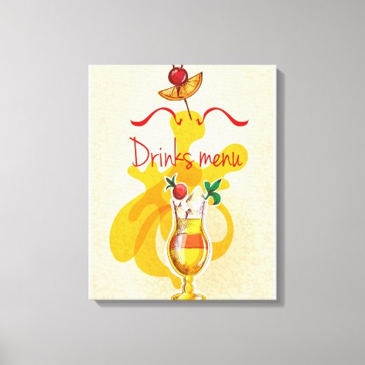 Menu Drinken Canvas Afdruk (Voorkant)