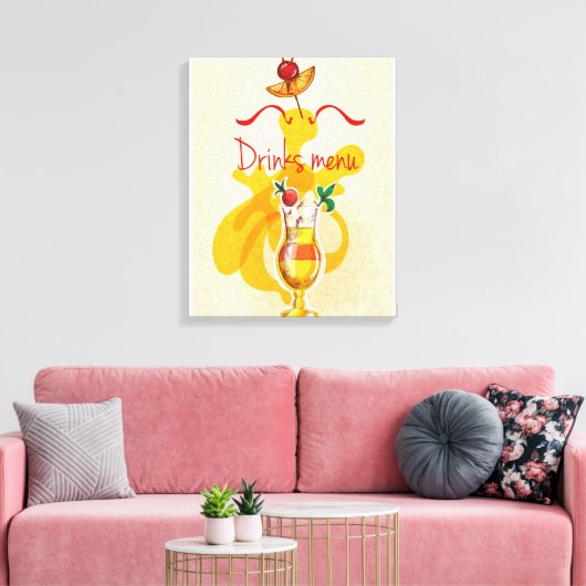 Menu Drinken Canvas Afdruk (Insitu (Woonkamer))