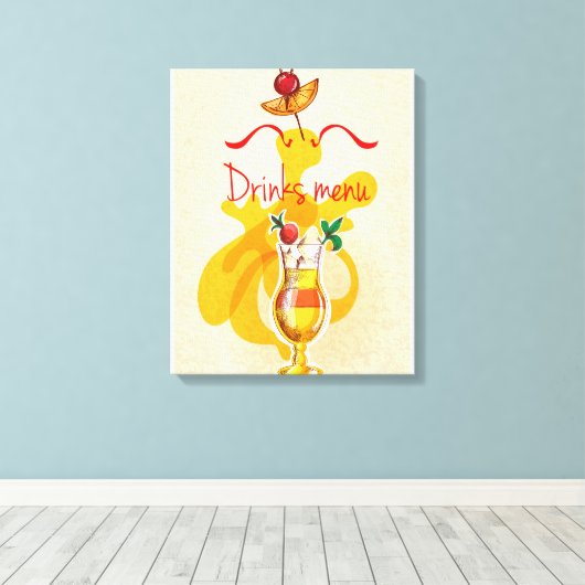 Menu Drinken Canvas Afdruk (Insitu (Houten vloer))