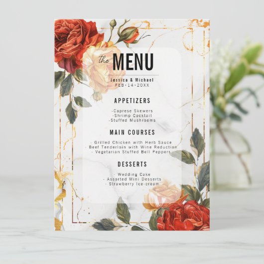 Menu + Drinken Marble Dreams Sinaasappel Roos (Staand voorkant)