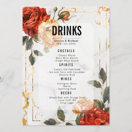 Menu + Drinken Marble Dreams Sinaasappel Roos (Achterkant)