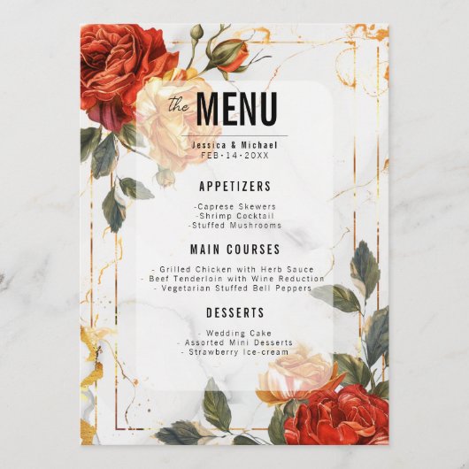 Menu + Drinken Marble Dreams Sinaasappel Roos (Voorkant)