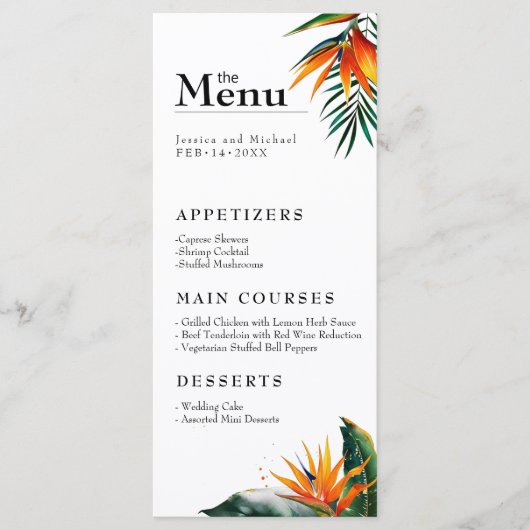 Menu & Drinken Paradijsvogels Bliss (Voorkant)