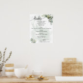 menu Drinken teken bruiloft eucalyptus succulent Poster (Keuken)
