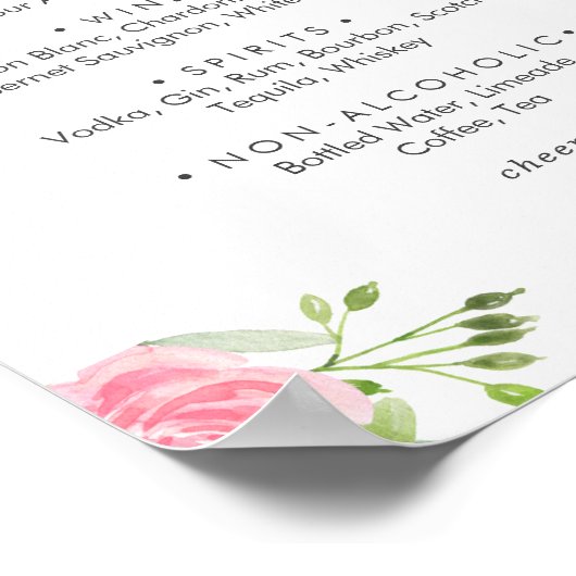 Menu Drinken van het lentepony Wedding Poster (Hoek)