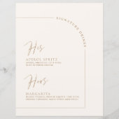 Menu Drinken voor Arch Minimalist Calligraphy Sign (Voorkant)