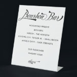 Menu Drinken voor  chic Retro Bourbon Bar Wedding Reclamebord Met Voetstuk<br><div class="desc">Een trendy bar menu teken voor een Bar Bourbon met retro geïnspireerde typografie en uw drink menu van keus. Ideaal voor de Bourbon Bar van de bruidegom,  Wedding Bourbon Bar,  Bachelor Party of Birthday Party.</div>