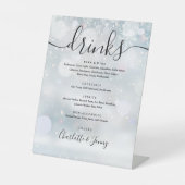 Menu Drinken winterhandtekenscript Reclamebord Met Voetstuk (Voorkant)