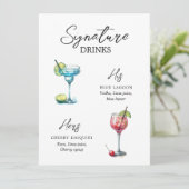 Menu Drinks de Assinatura em Aquarela (Staand voorkant)