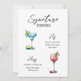 Menu Drinks de Assinatura em Aquarela