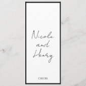 Menú Drinks Minimal Bordes Negros Boda Elegante  Menu (Achterkant)