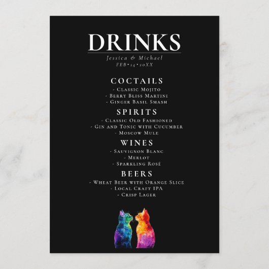 🌈 MENU + DRINKS Purrfectly Yours: A Rainbow Love (Achterkant)