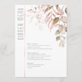 Menu Droge oliage Wedding V2 Blush Pink ID817 (Voorkant)