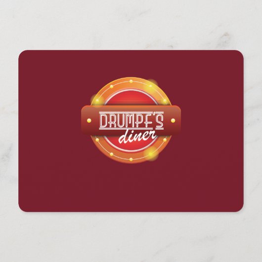 Menu "Drumpf's Diner" (Achterkant)