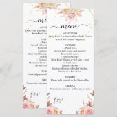 Menu Dual Dahlia en Rozen Weddenschappen (Voorkant / Achterkant)