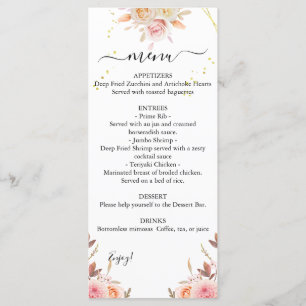Menu Dual Dahlia en Rozen Weddenschappen