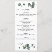 Menu Dual Eucalyptus Greenery Wedding