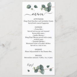 Menu Dual Eucalyptus Greenery Wedding