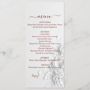 Menu Dual Floral Rozen Wedding