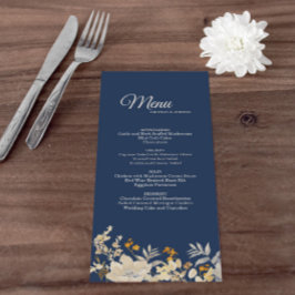 Menu Dusty Blue Autumn Boho Wedding