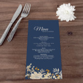 Menu Dusty Blue Autumn Boho Wedding