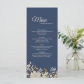 Menu Dusty Blue Autumn Boho Wedding (Staand voorkant)