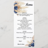 Menu Dusty Blue en Pampas Floral Vrijgezellenfeest (Voorkant)