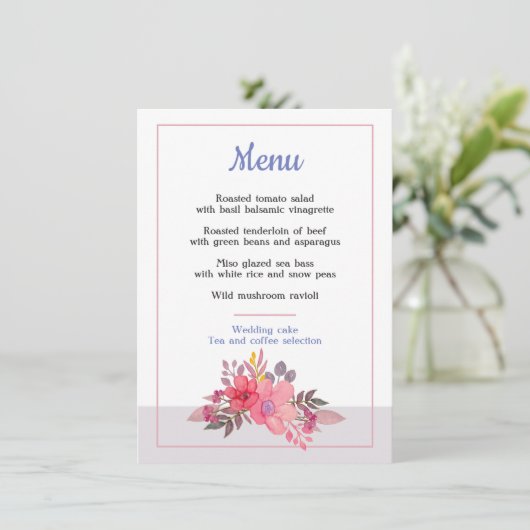 Menu Dusty Pinks (Staand voorkant)