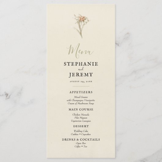 Menu Edelweiss  Floral (Voorkant)