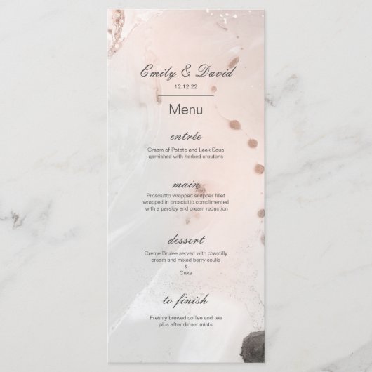 Menu Editable, Wedding Menu, Baby shower, Bridal (Voorkant)