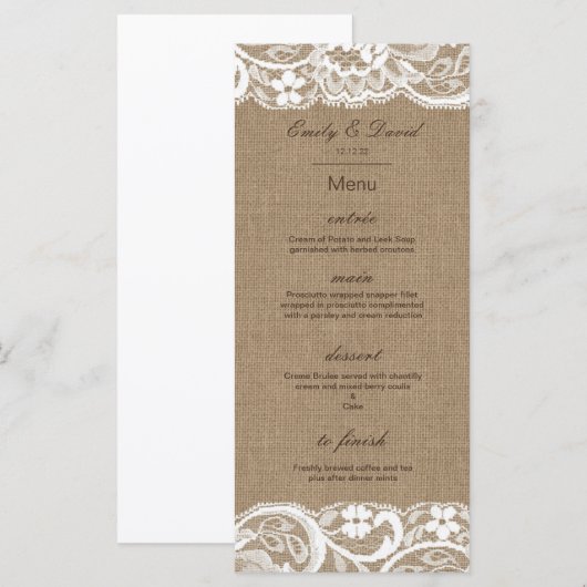 Menu Editable, Wedding Menu, Baby shower, Bridal (Voorkant / Achterkant)