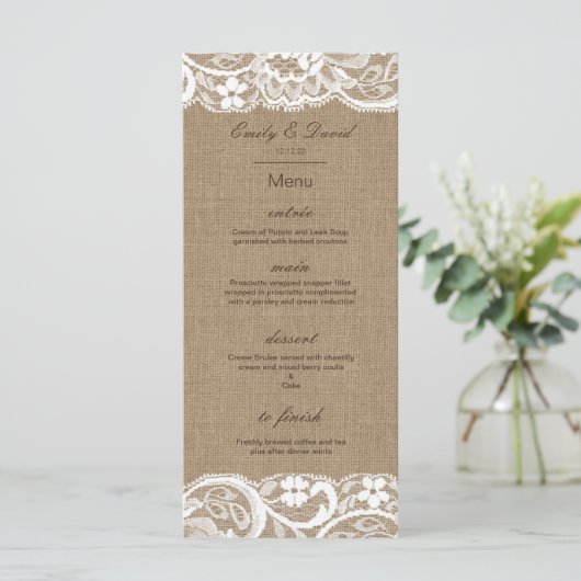 Menu Editable, Wedding Menu, Baby shower, Bridal (Staand voorkant)
