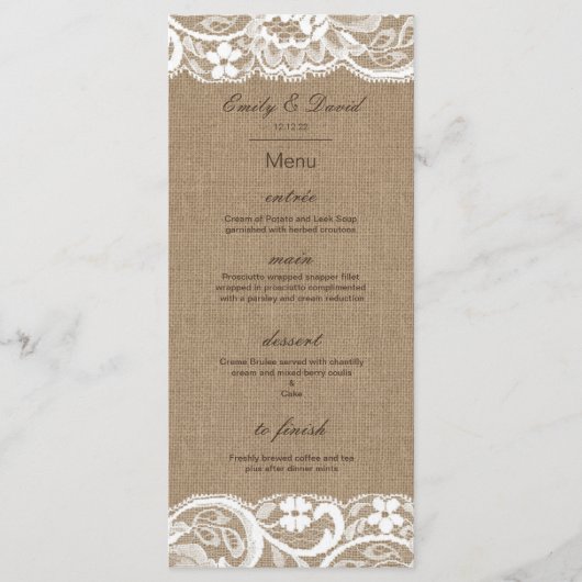 Menu Editable, Wedding Menu, Baby shower, Bridal (Voorkant)