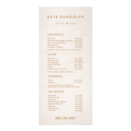 Menu Eenvoudig beige Salon Spa Price List Service
