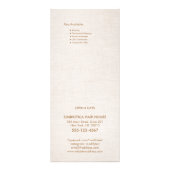 Menu Eenvoudig beige Salon Spa Price List Service (Achterkant)