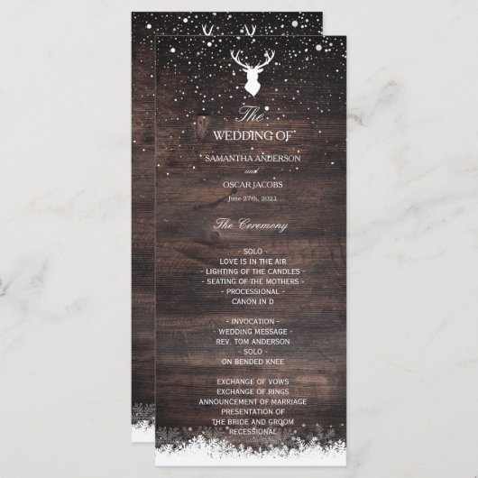 menu Eenvoudig geluid en sneeuwvlokken (Voorkant / Achterkant)