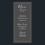 Menu Eenvoudig huwelijk<br><div class="desc">Eenvoudig en elegant bruiloft in witte en grijze tinten.</div>