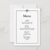 Menu Eenvoudig zwart-withuwelijk van Classy Kaart (Voorkant)