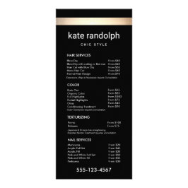 Menu Eenvoudige Gold Stripe Black Salon-prijslijst