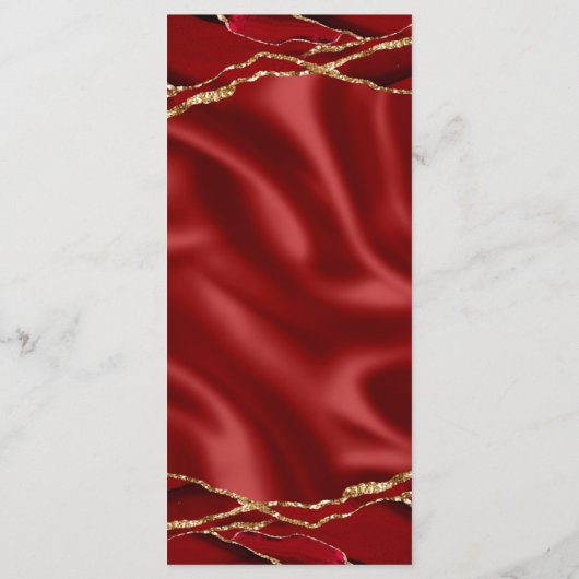 Menu Elegant Agate Red en Gold (Achterkant)