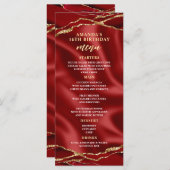 Menu Elegant Agate Red en Gold (Voorkant / Achterkant)