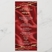Menu Elegant Agate Red en Gold (Voorkant)
