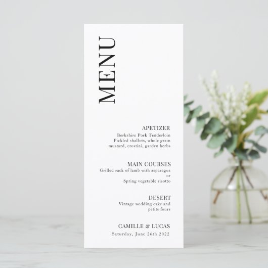 Menu Elegant and Trendy Wedding (Staand voorkant)