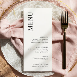 Menu Elegant and Trendy Wedding