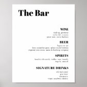 Menu Elegant and trendy Wedding Drinken Bar Poster (Voorkant)