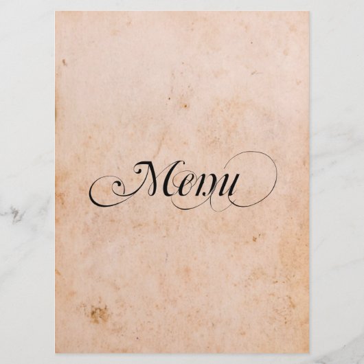 Menu Elegant Antiek Kijk Weddenschappen (Achterkant)