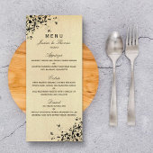 Menu Elegant Antiek Swirls Wedding