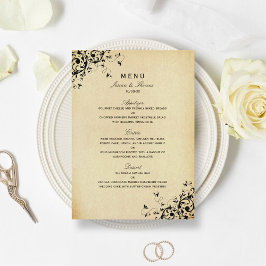 Menu Elegant Antiek Swirls Wedding