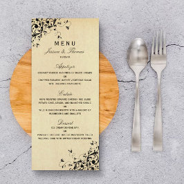 Menu Elegant Antiek Swirls Wedding